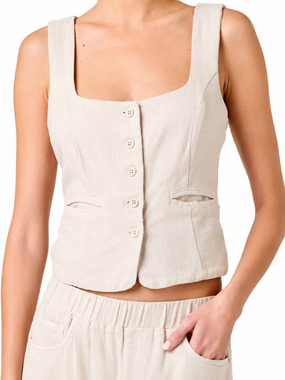 BLANKNYC Square Neck Vest Top Size S-MSRP$98
